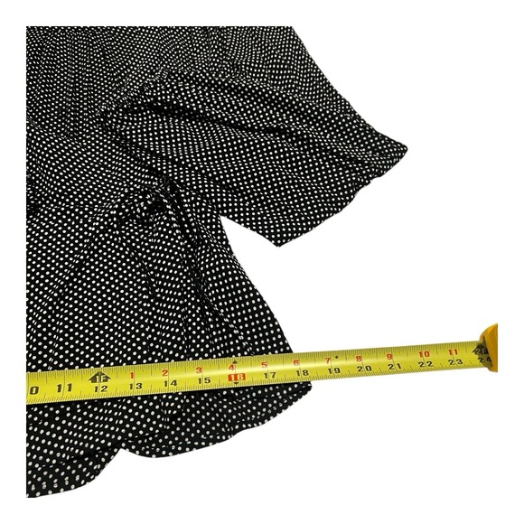 Anthropologie Womens Maeve Wrap Blouse Top Black White Polka Dot Size 4 - Picture 4 of 15